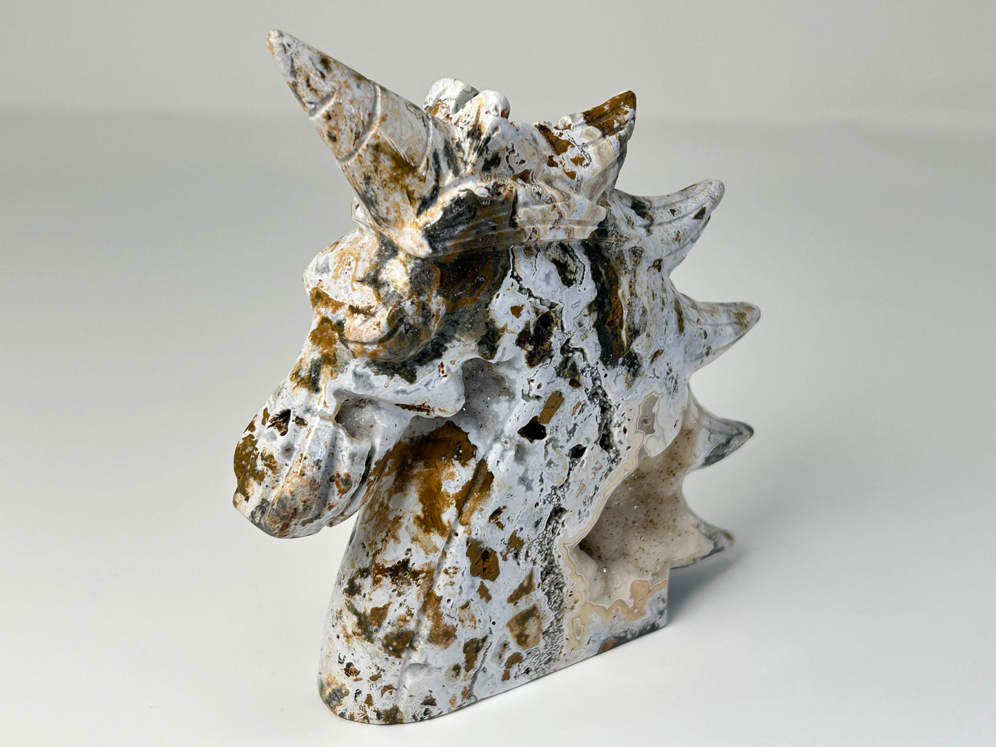 Druzy Ocean Jasper Unicorn (5", 127mm)
