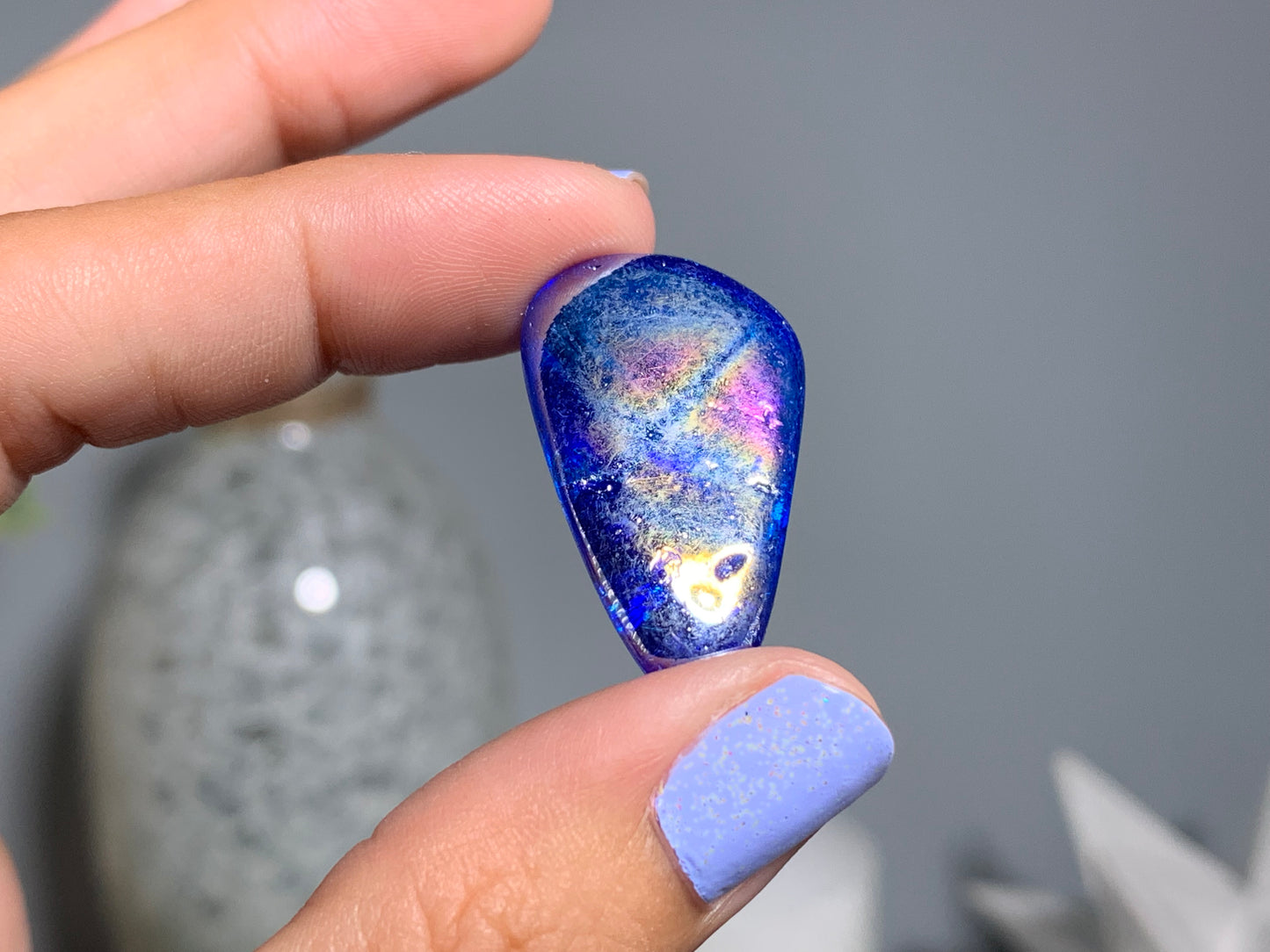 Tumbled Blue Aura Quartz