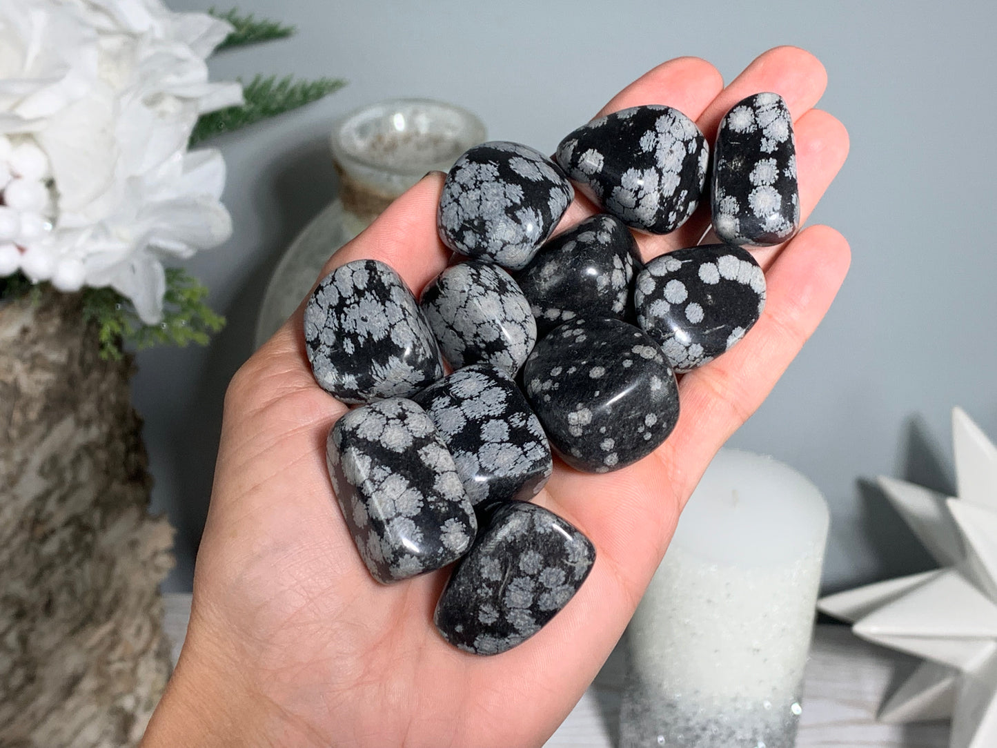 Tumbled Snowflake Obsidian Large