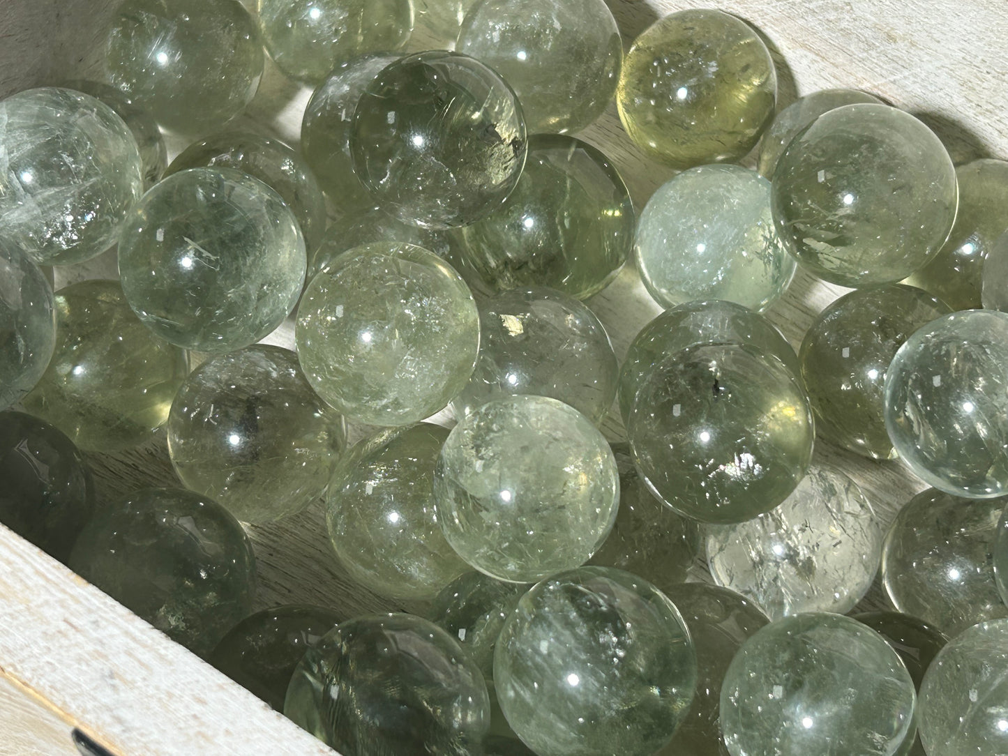 Mini Prasiolite Sphere