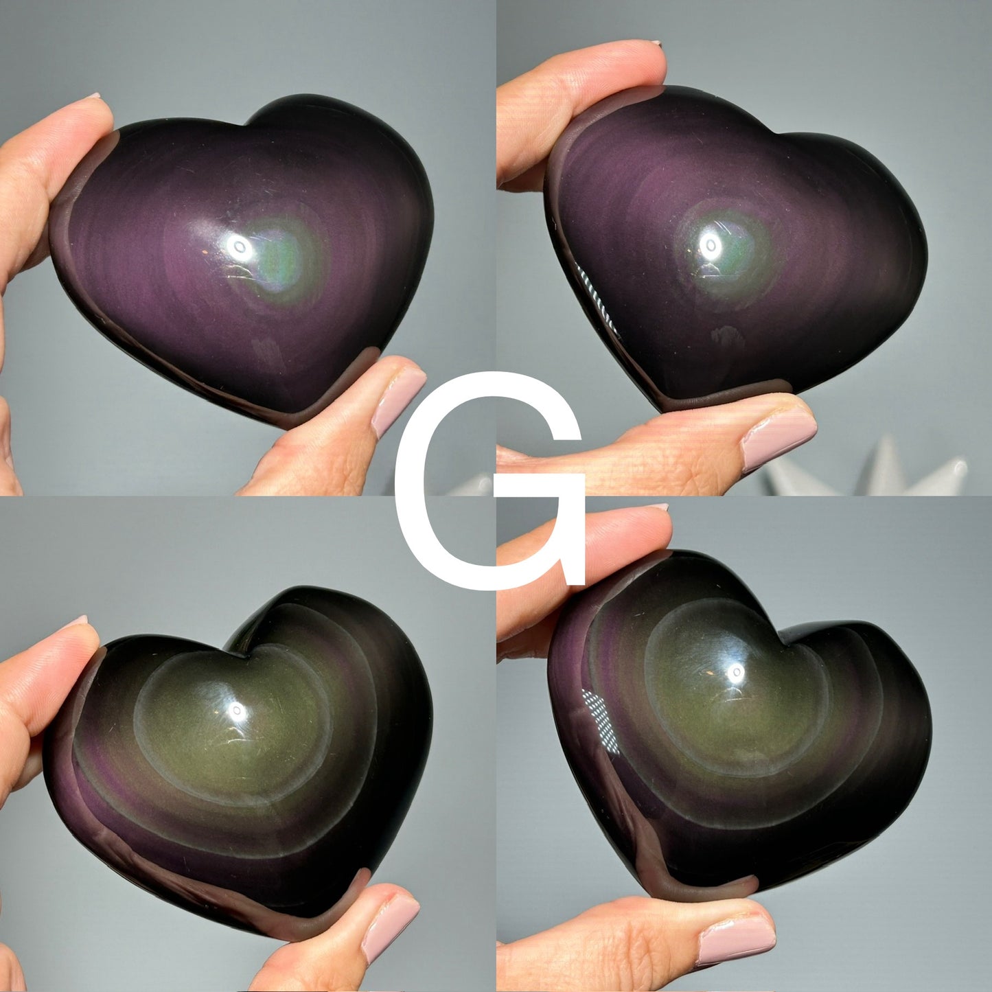 Rainbow Obsidian Puffy Heart