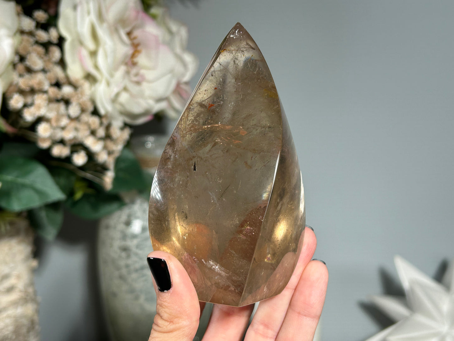 Smoky Quartz Flame (4.3", 110mm)