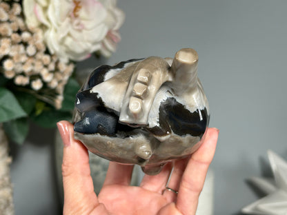 Volcano Agate Anatomical Heart (4.9", 125mm)