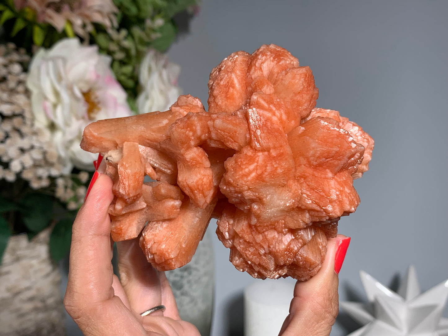 Red Stilbite Cluster (4.25", 108mm)