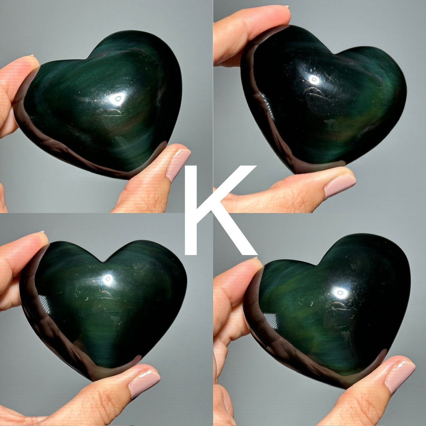 Rainbow Obsidian Puffy Heart