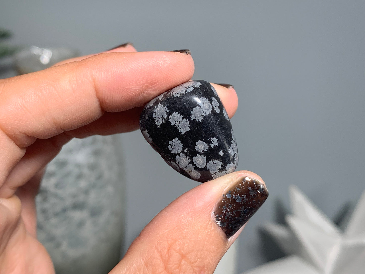 Tumbled Snowflake Obsidian Small