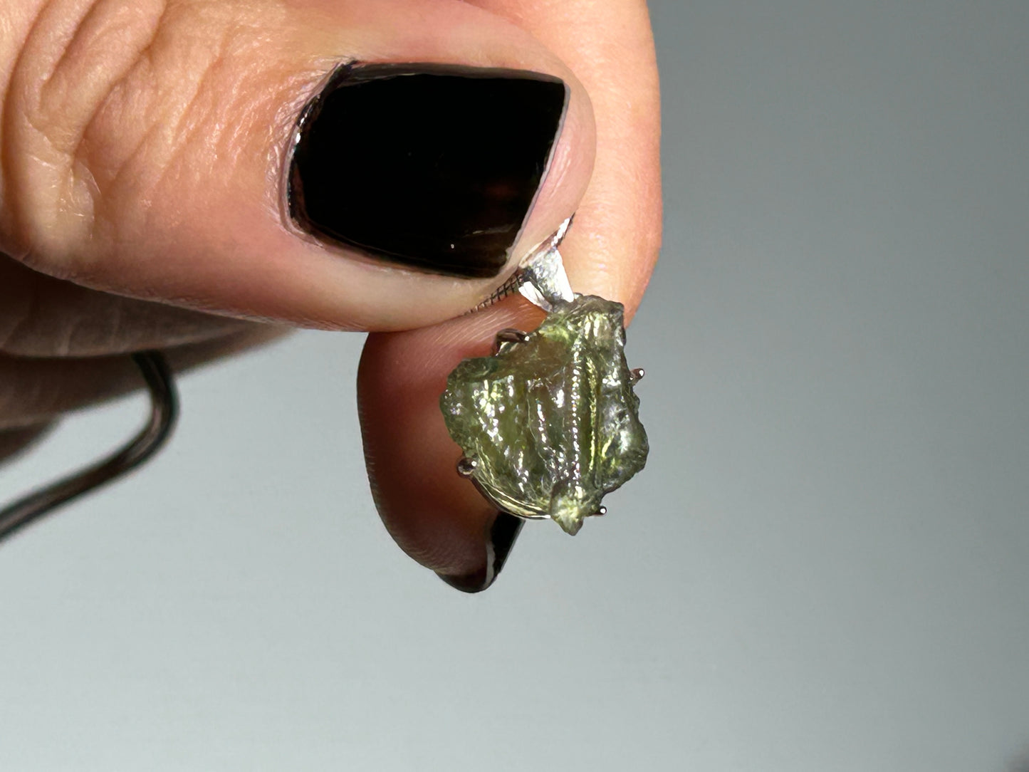 Moldavite Sterling Silver Pendant (12mm long)