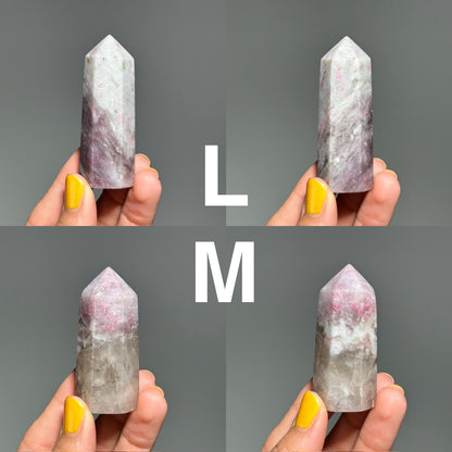 Pink Tourmaline with Lepidolite Tower