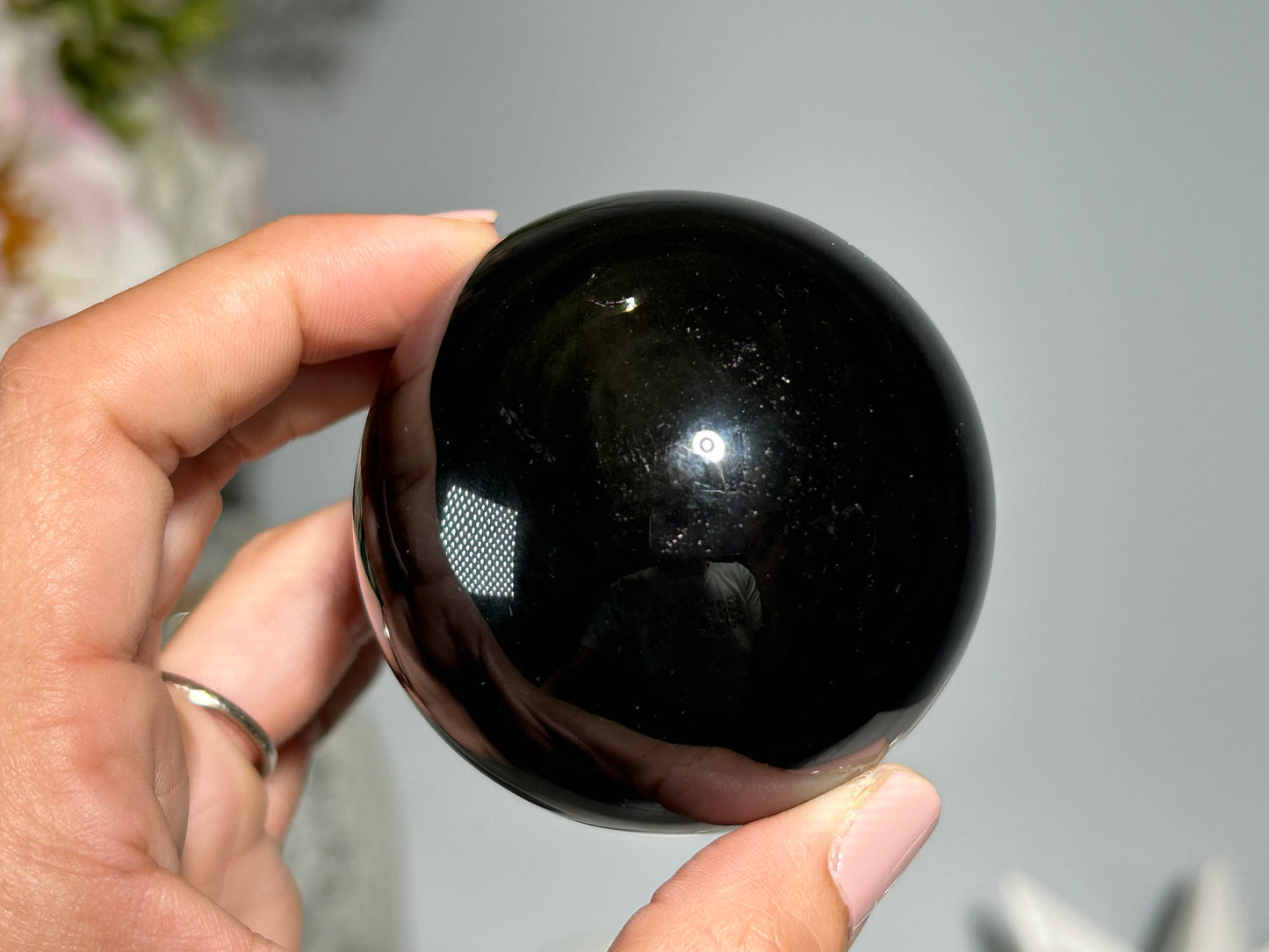 Gold Sheen Obsidian Sphere (2.4", 60mm)