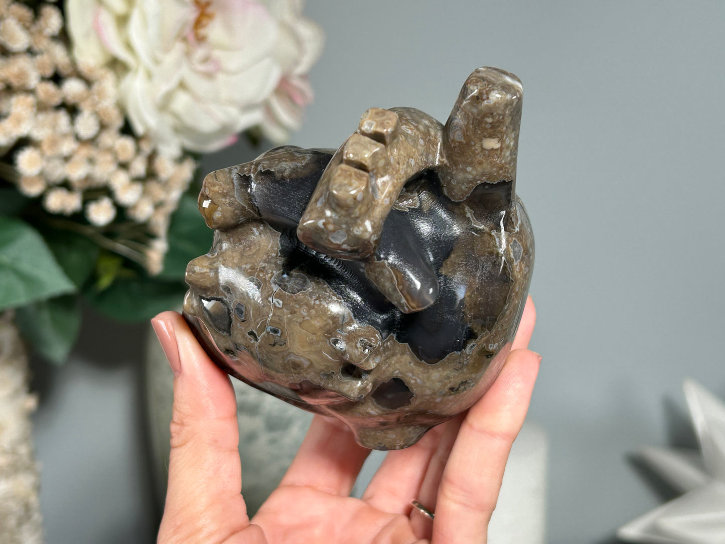 Volcano Agate Anatomical Heart (5", 127mm)