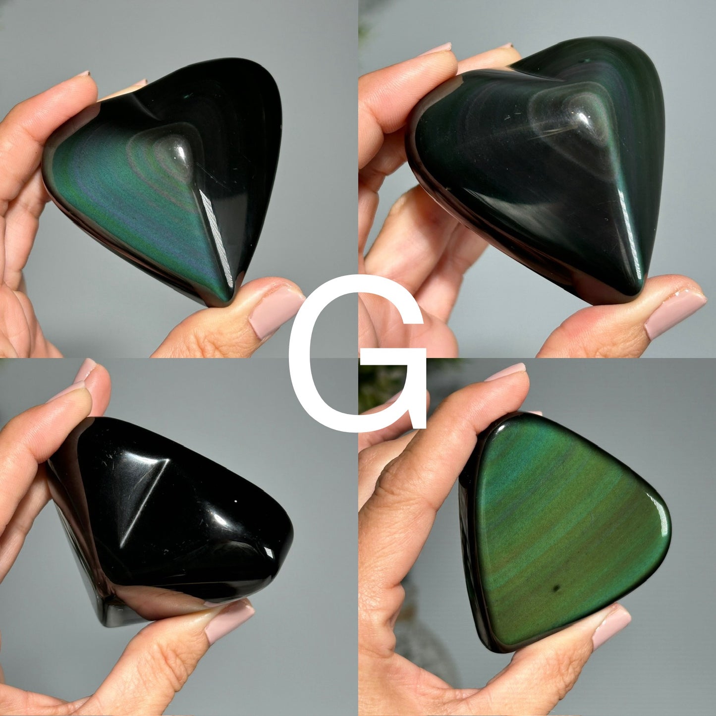 Rainbow Obsidian Heart