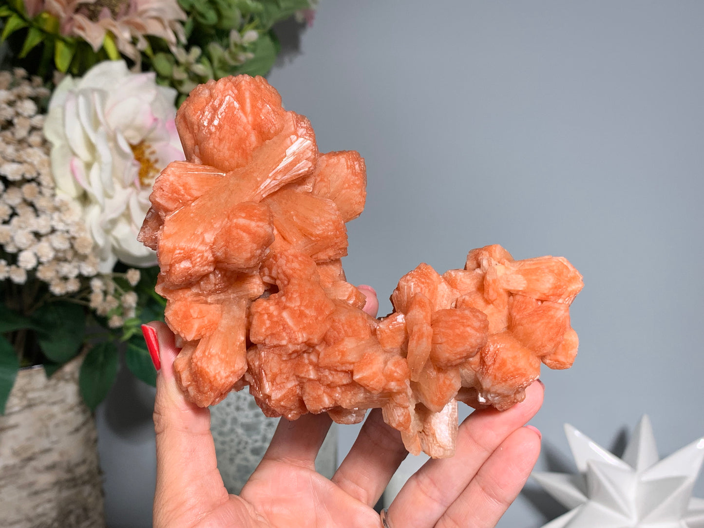 Red Stilbite Cluster (5.25", 133mm)