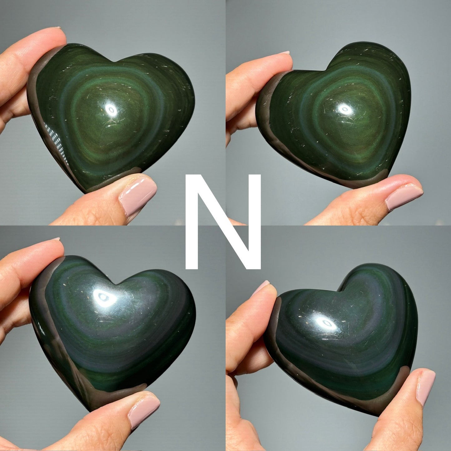 Rainbow Obsidian Puffy Heart