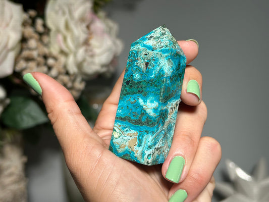 Malachite Chrysocolla Tower (2.75", 70mm)