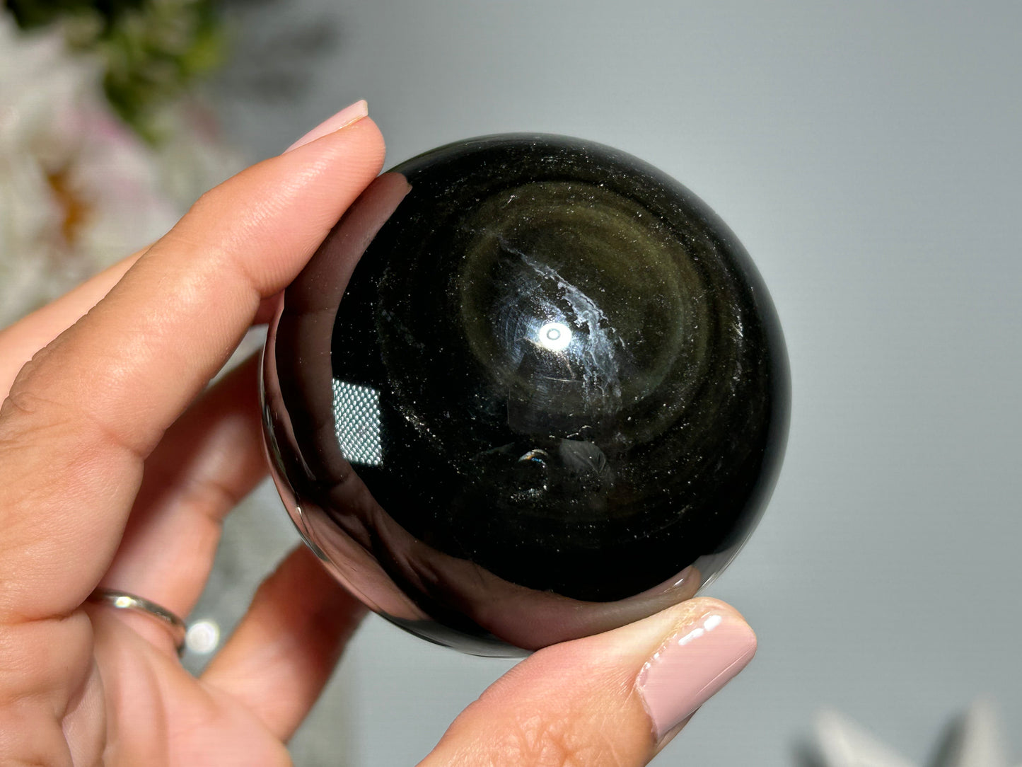 Gold Sheen Obsidian Sphere (2.4", 60mm)