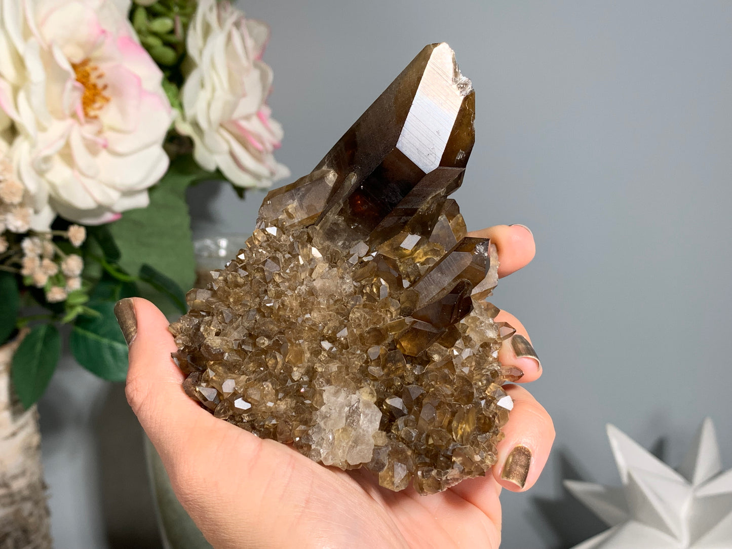 Congo Smoky Citrine Cluster (3.6", 92mm)