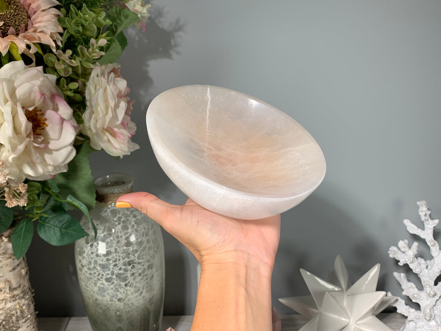 Oval Misfits Selenite Bowl (6")