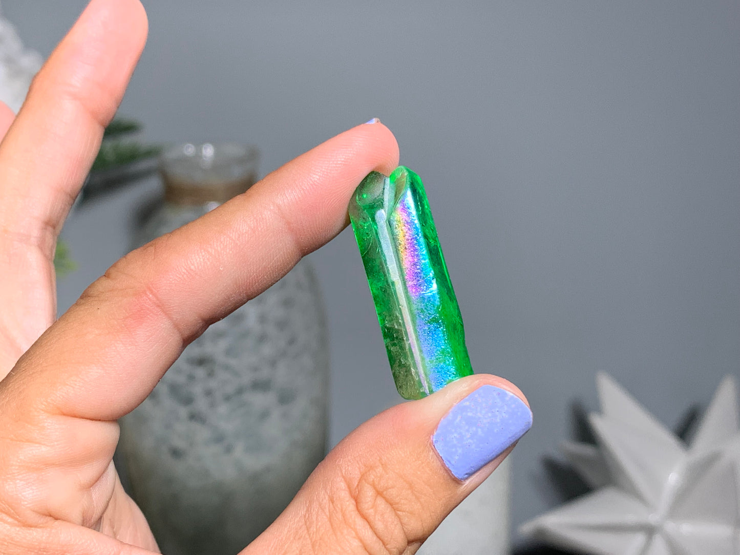 Green Aura Quartz Point