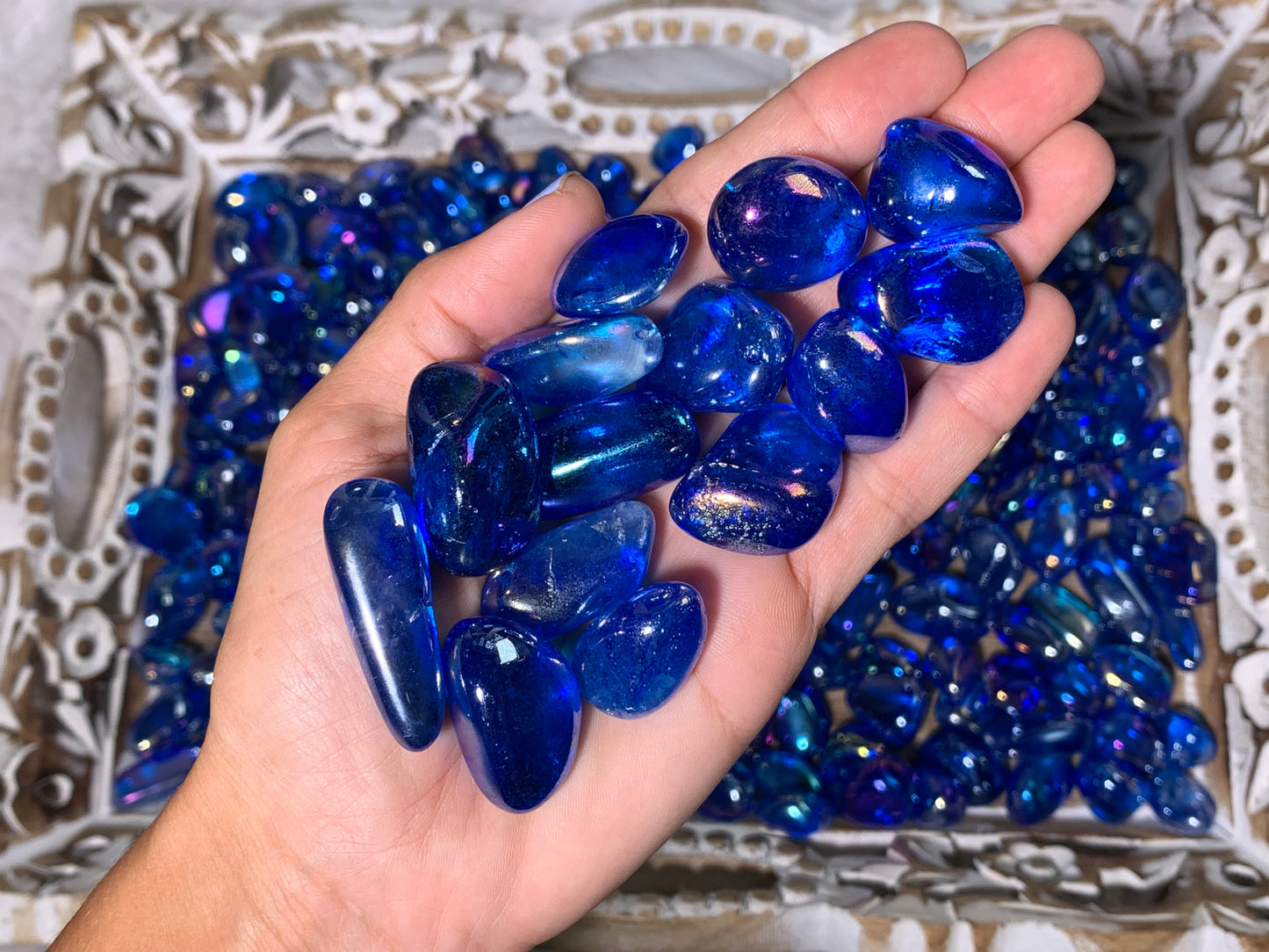 Tumbled Blue Aura Quartz