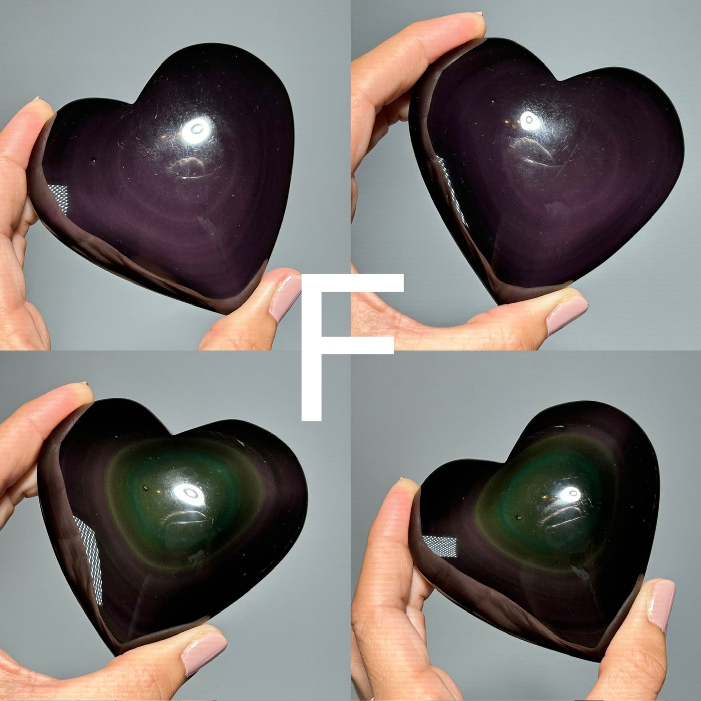 Rainbow Obsidian Puffy Heart