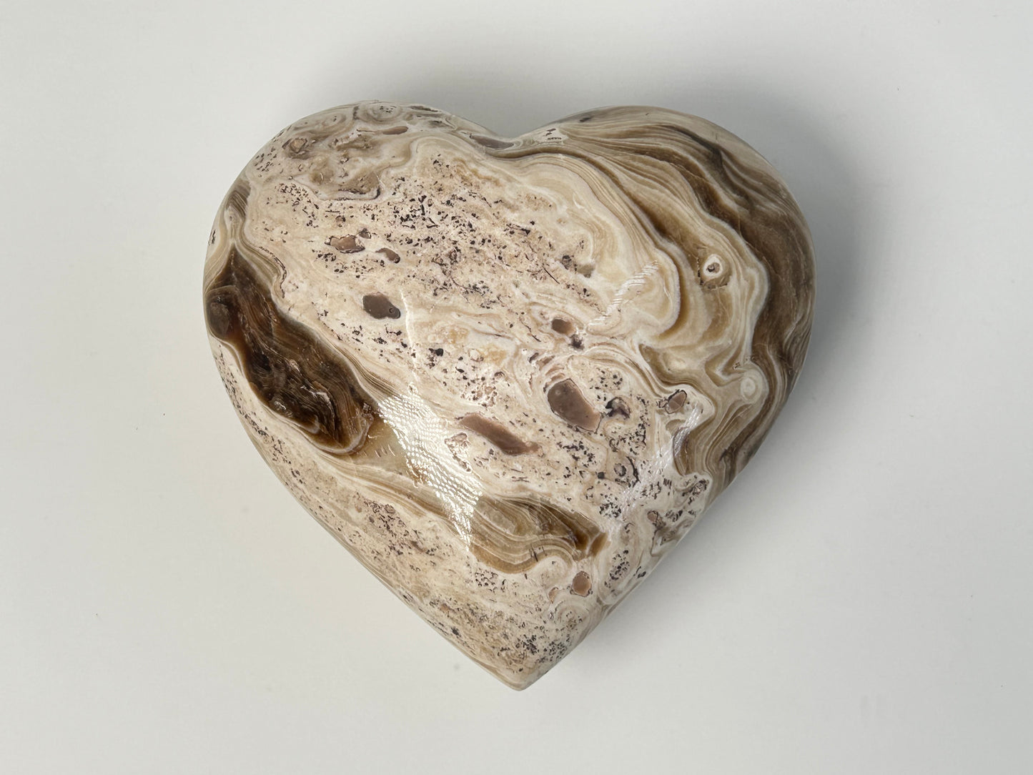 Coffee Calcite Heart (4.3", 110mm)