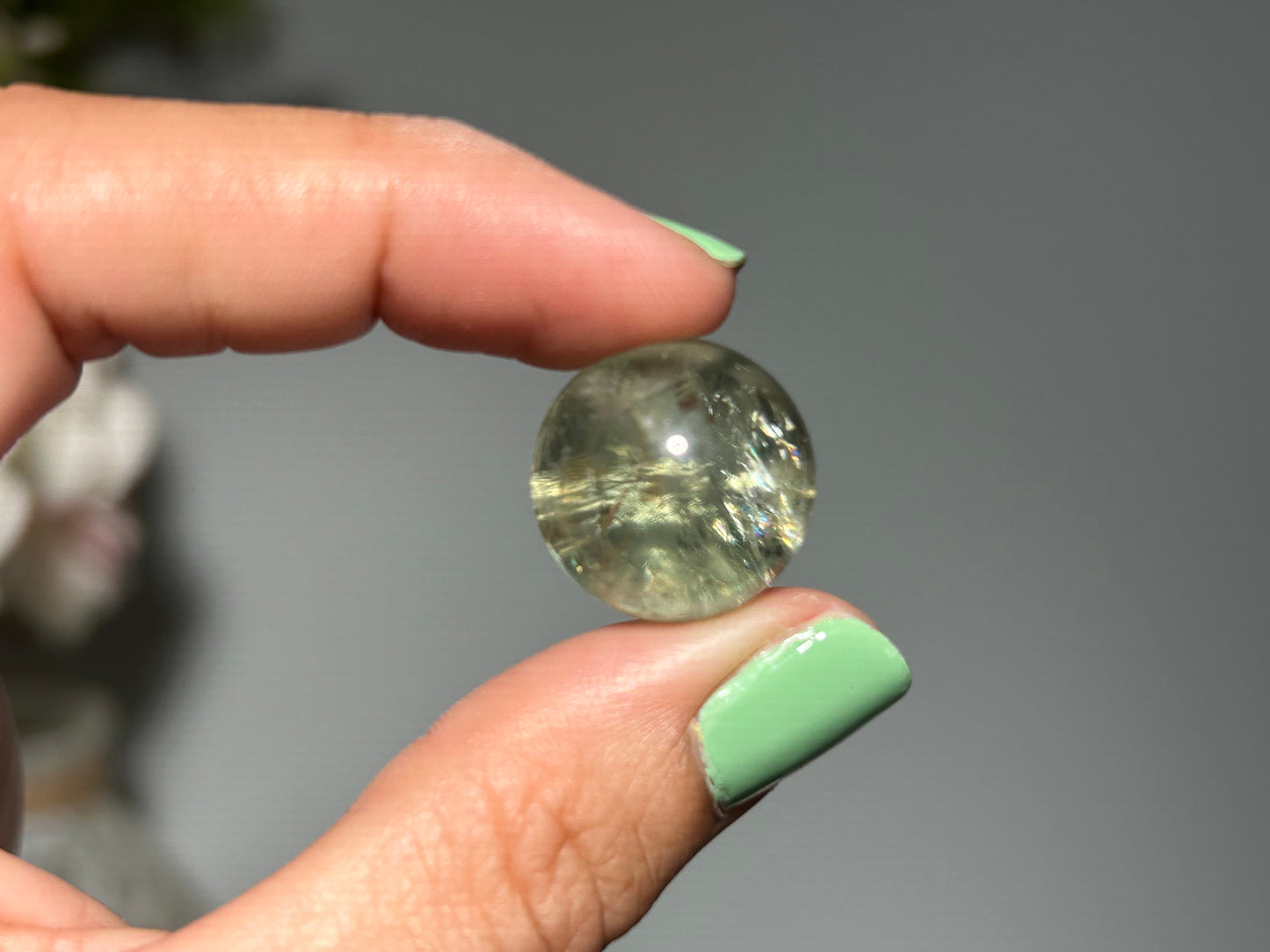 Mini Prasiolite Sphere