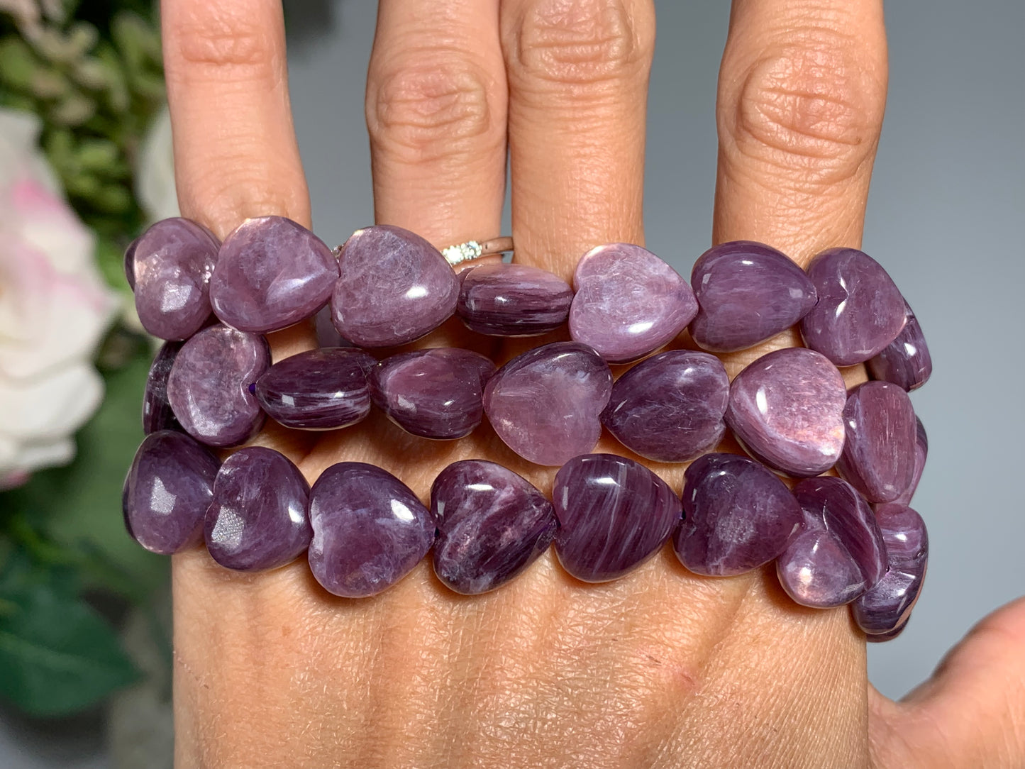 Gemmy Lepidolite Heart Bracelet