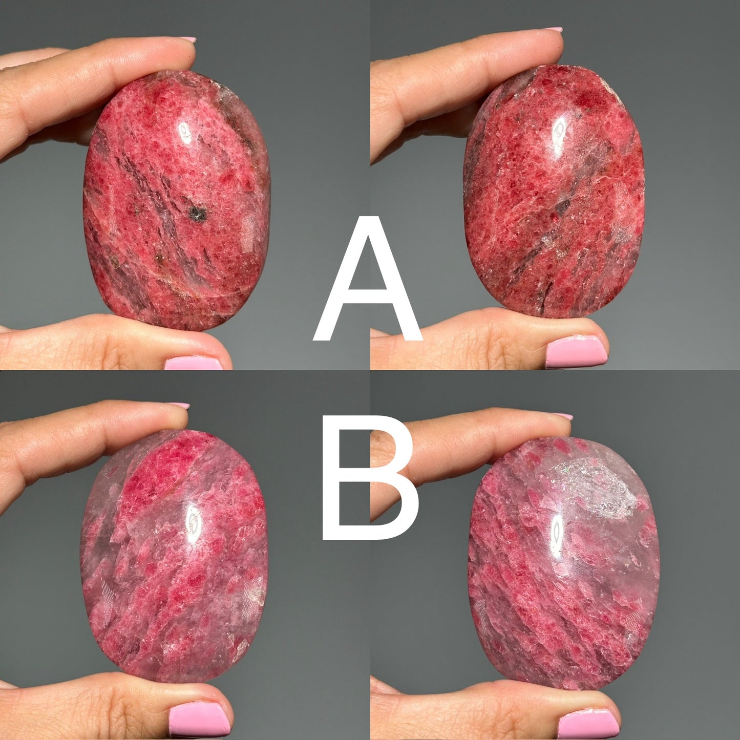 Sakura Rain Rhodonite Palm Stone