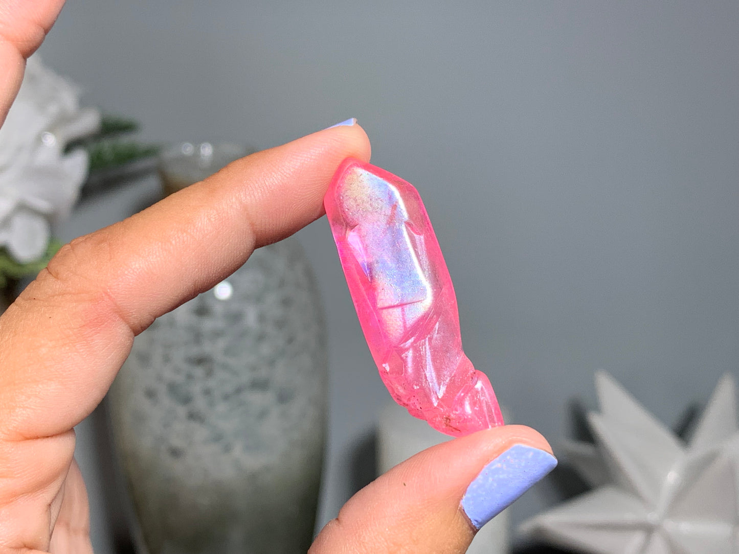 Pink Aura Quartz Point