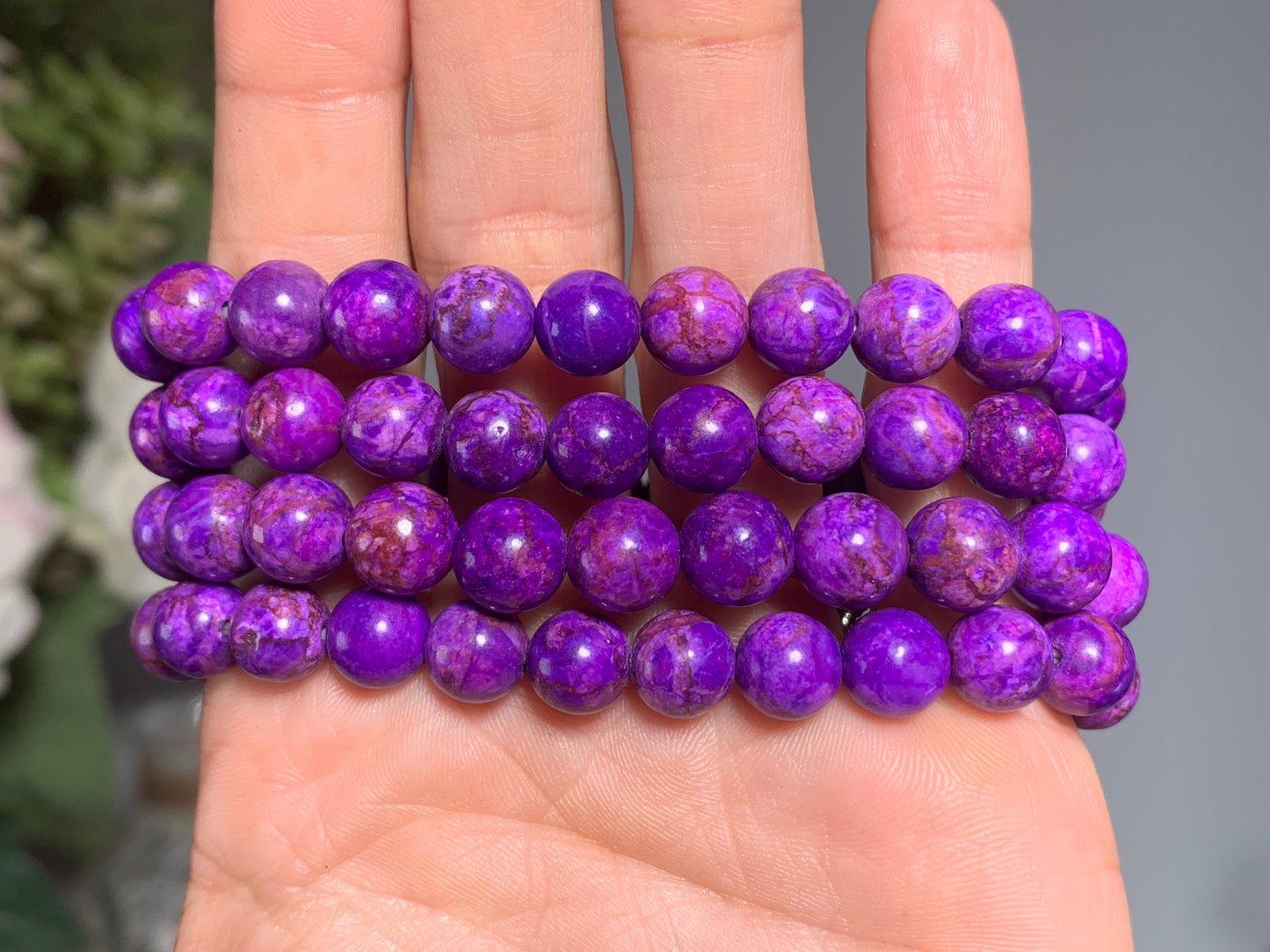 8mm Dyed Charoite Bracelet