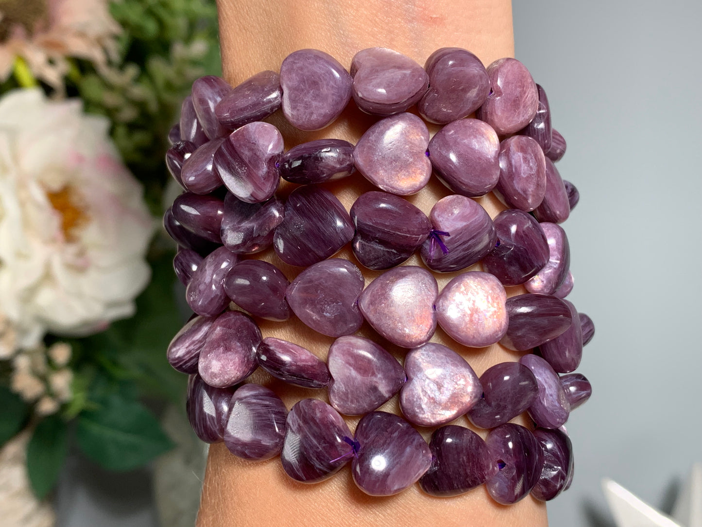 Gemmy Lepidolite Heart Bracelet