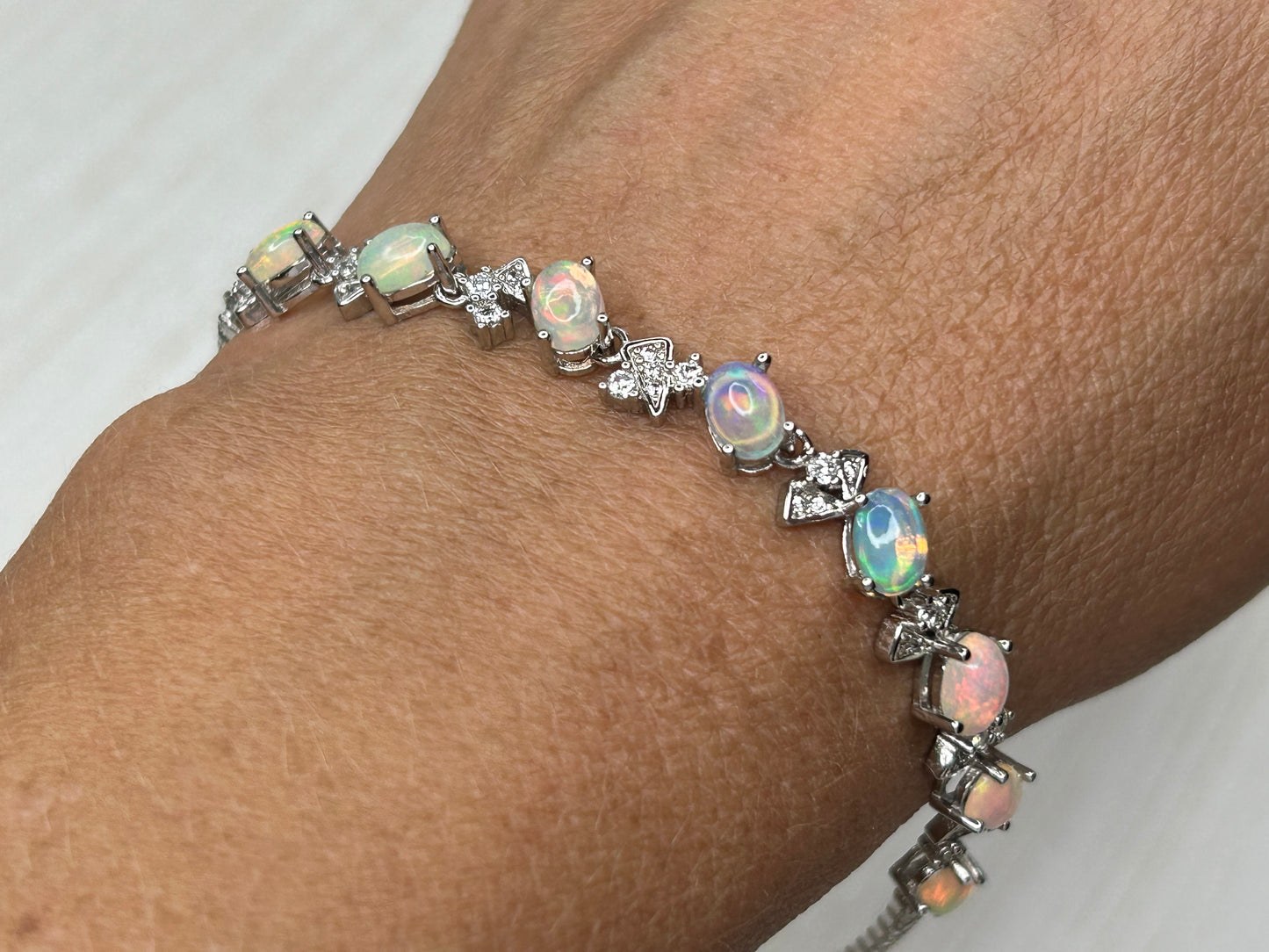 Fire Opal with Cubic Zirconia Bracelet #OVOPV