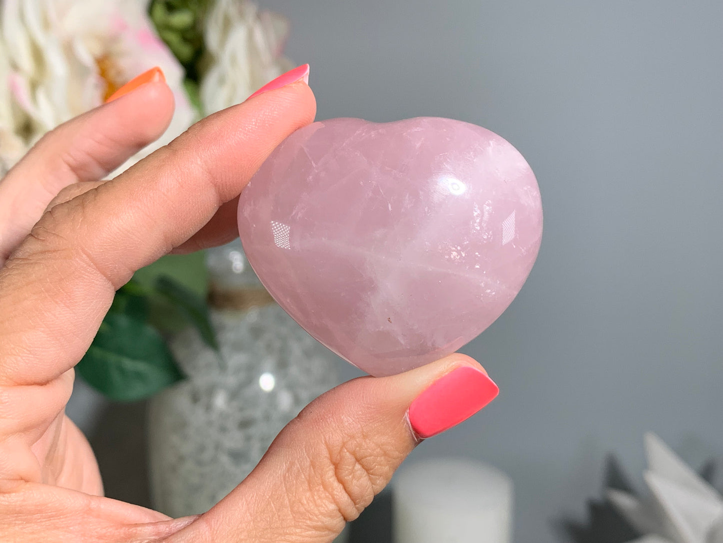 Medium Lavender Rose Quartz Heart