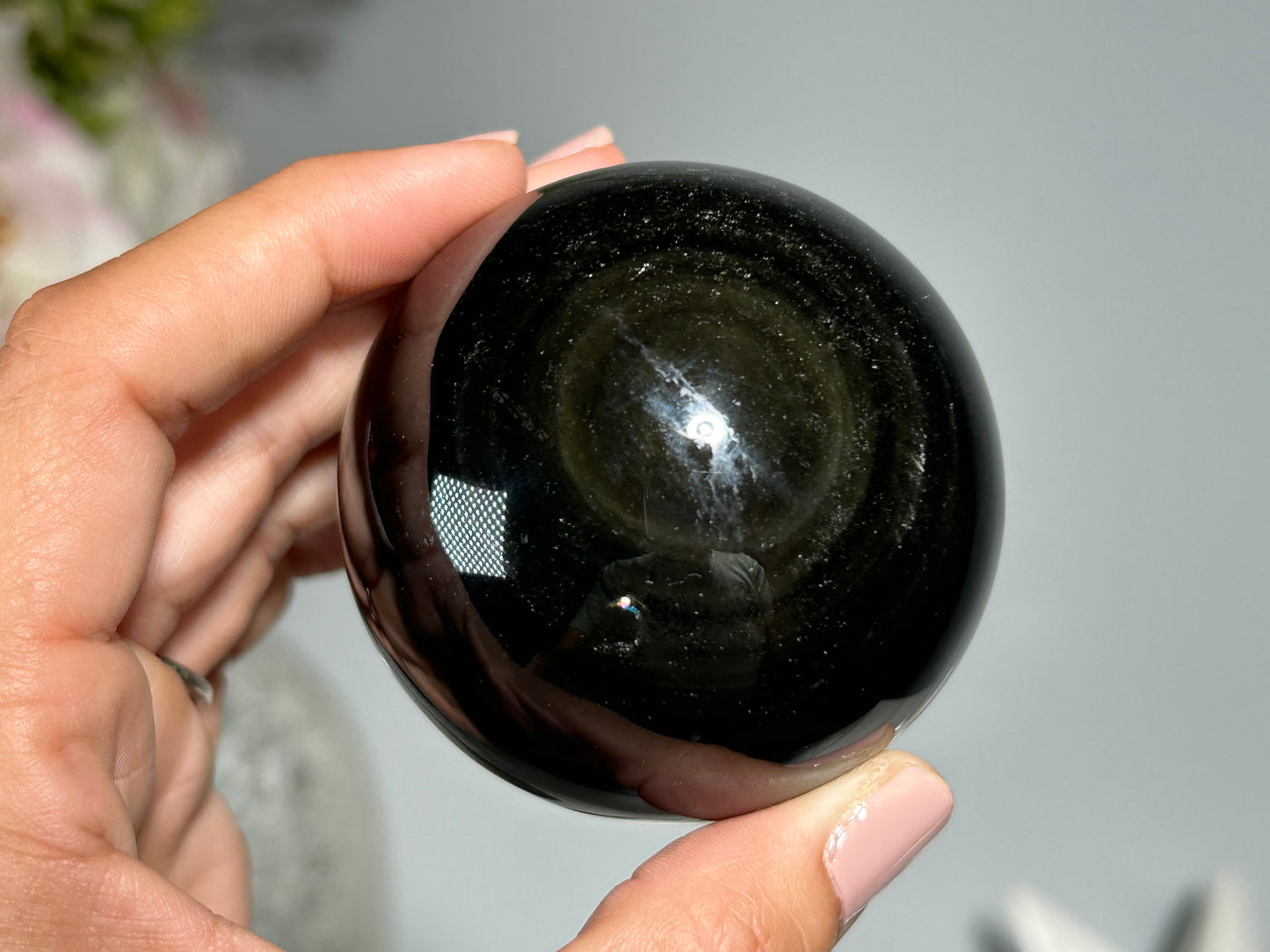 Gold Sheen Obsidian Sphere (2.4", 60mm)