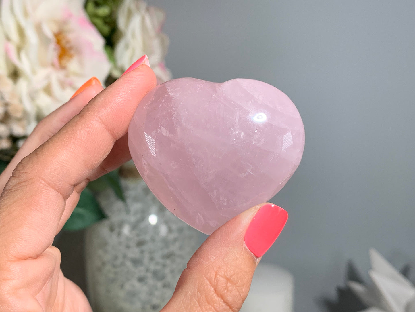 Medium Lavender Rose Quartz Heart