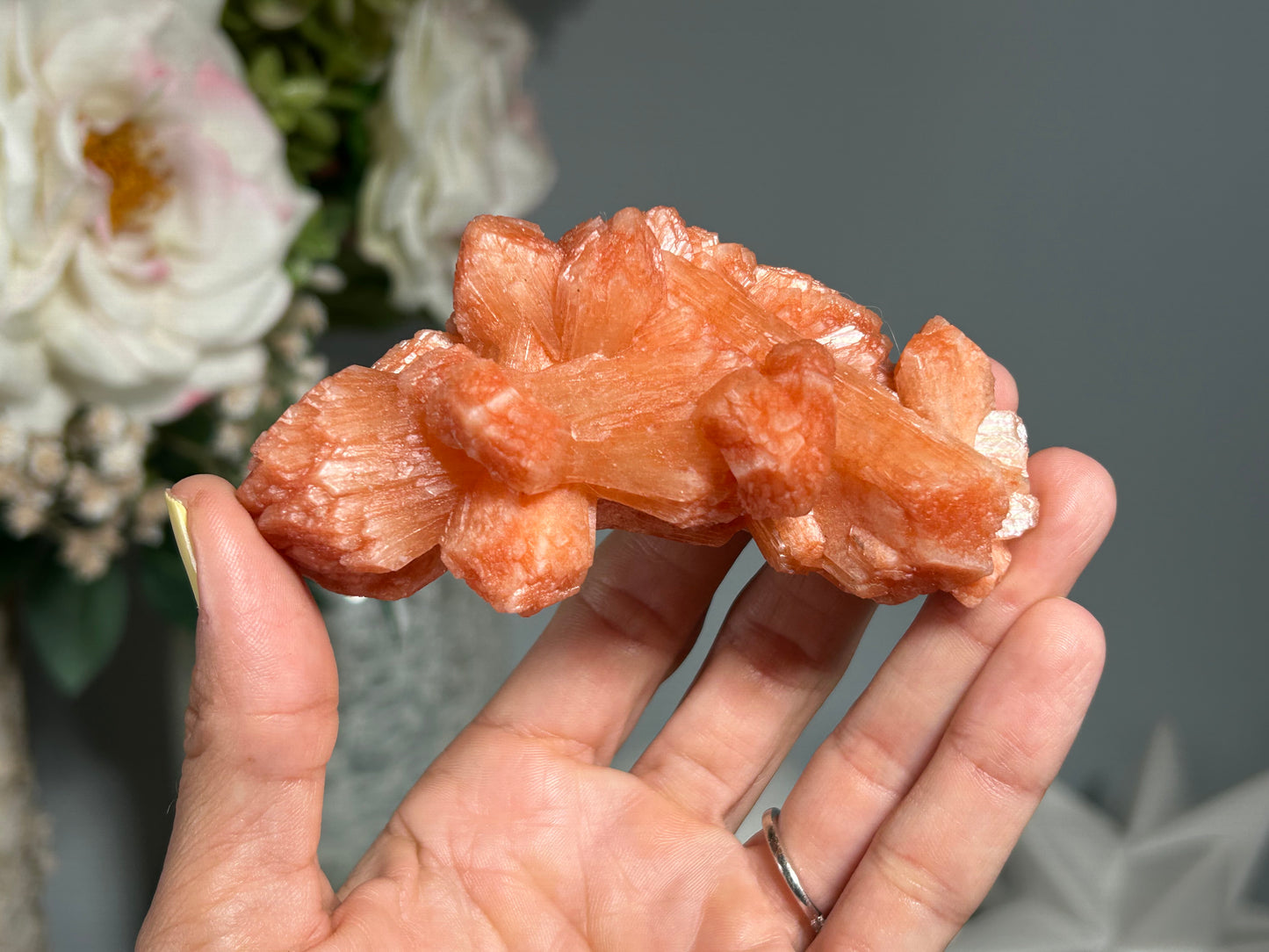 Red Stilbite Cluster (3.75", 95mm)