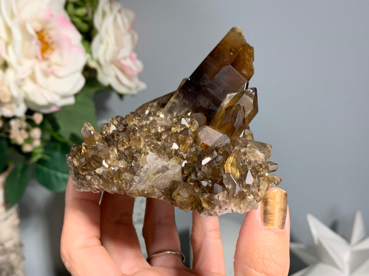 Congo Smoky Citrine Cluster (3.6", 92mm)