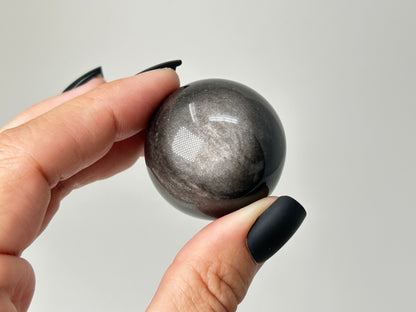 Silver Sheen Obsidian Sphere (1.4", 34mm)