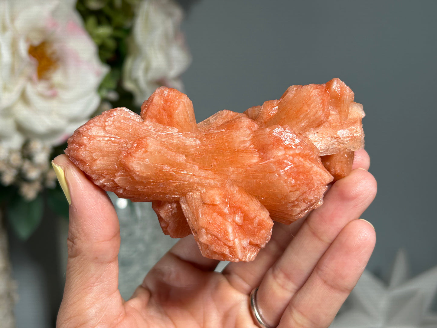 Red Stilbite Cluster (3.75", 95mm)