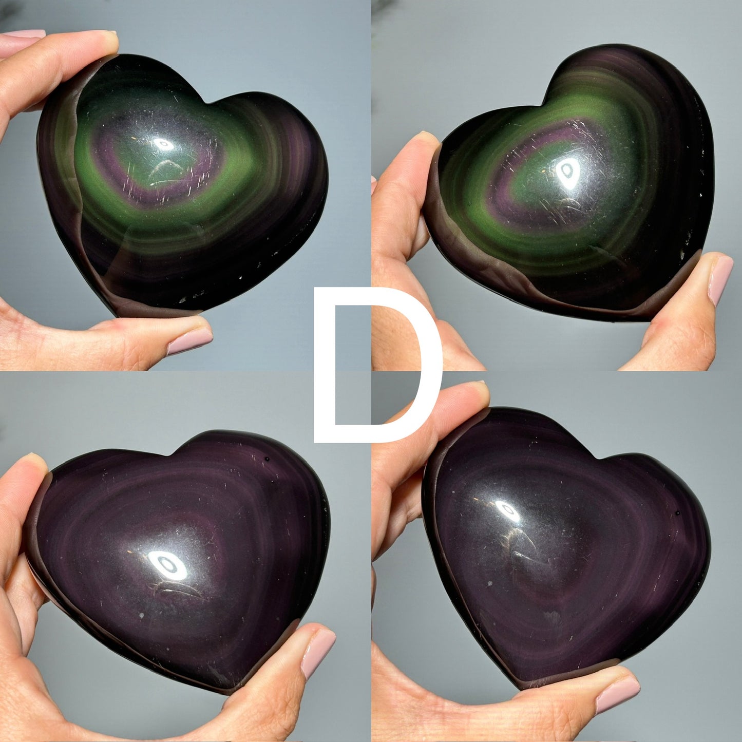 Rainbow Obsidian Puffy Heart