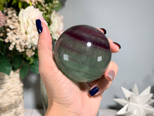 Watermelon Fluorite Sphere (2.6", 58mm)