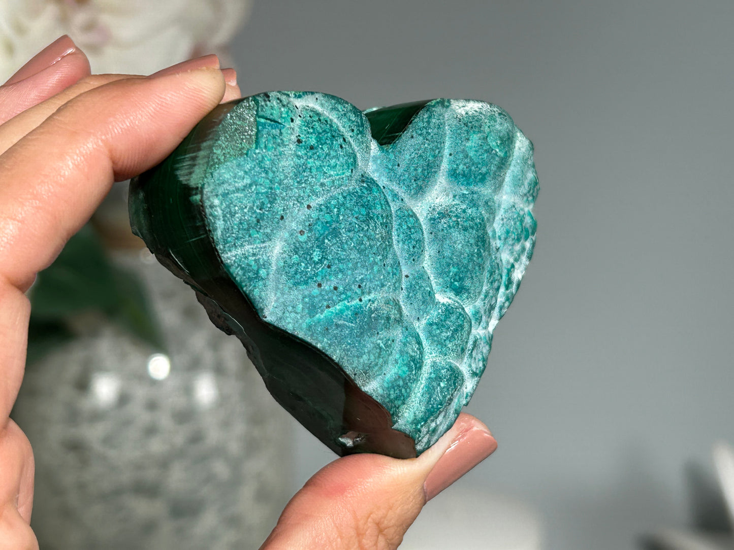 Malachite Chrysocolla Heart (2.7", 70mm)