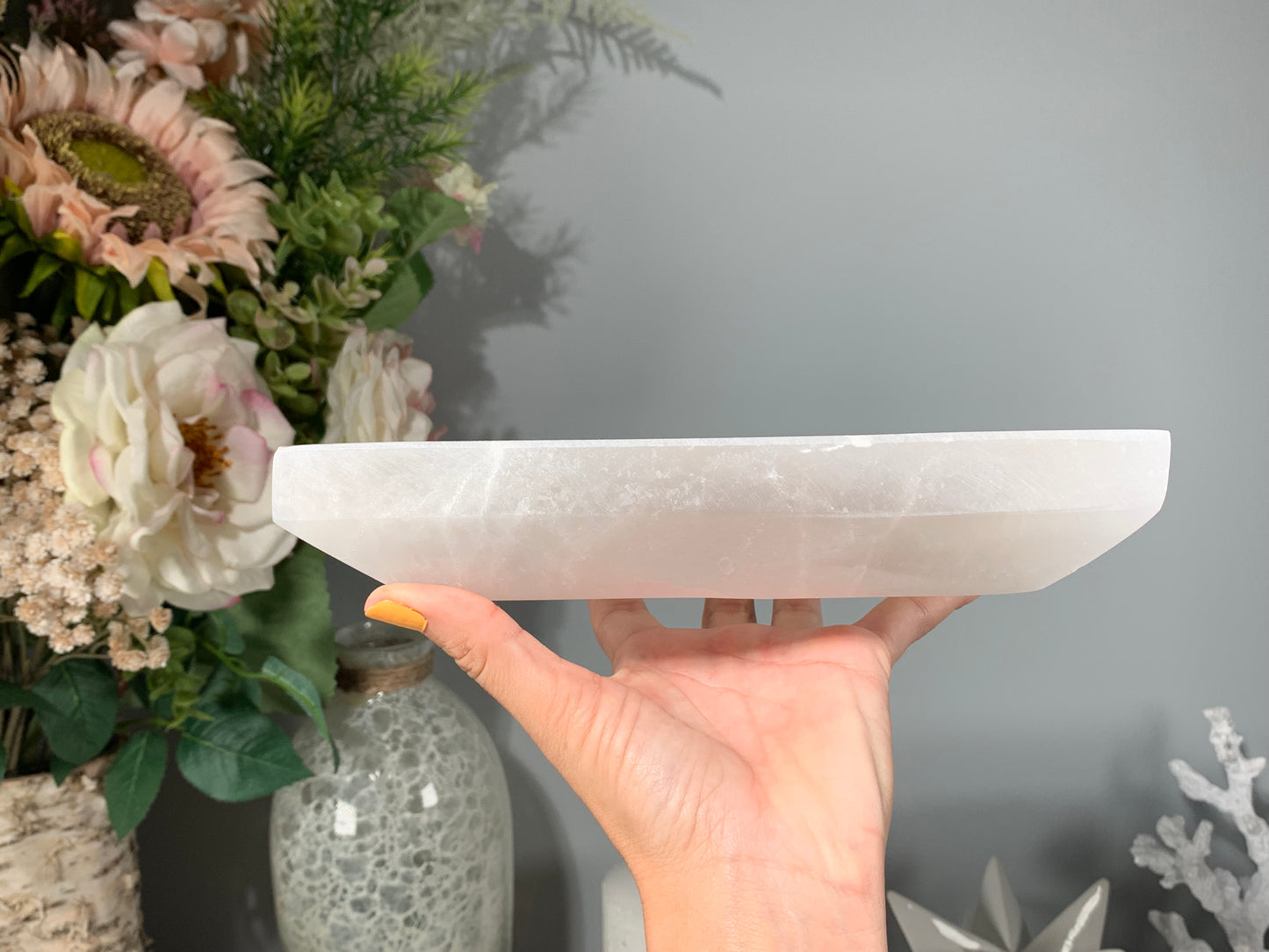 Misfits Rectangle Selenite Bowl (8")