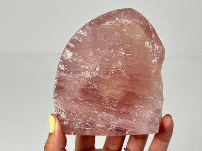 Rose Quartz Half Polished Freeform (4", 102mm)