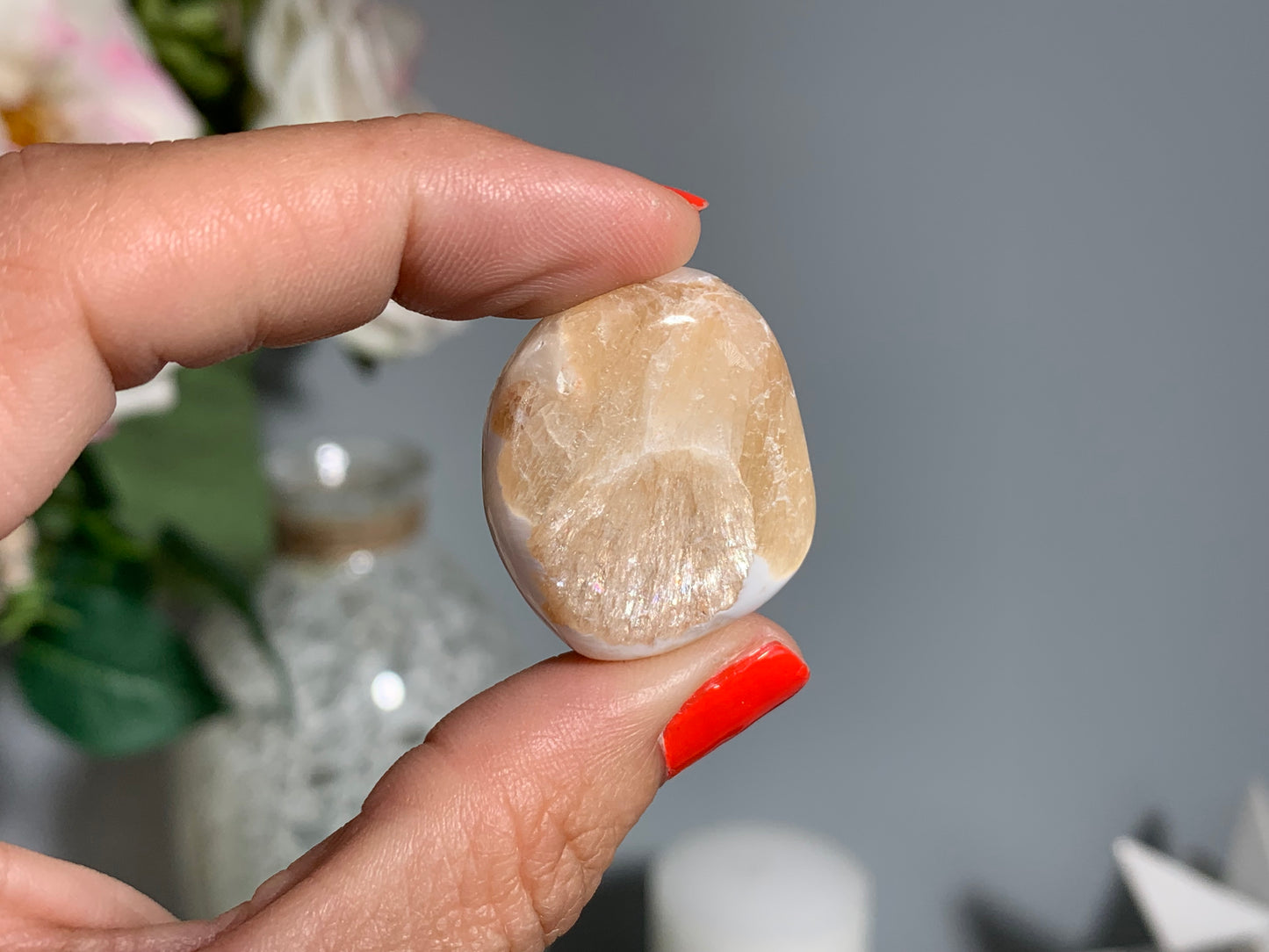 Tumbled Scolecite with Stilbite Large