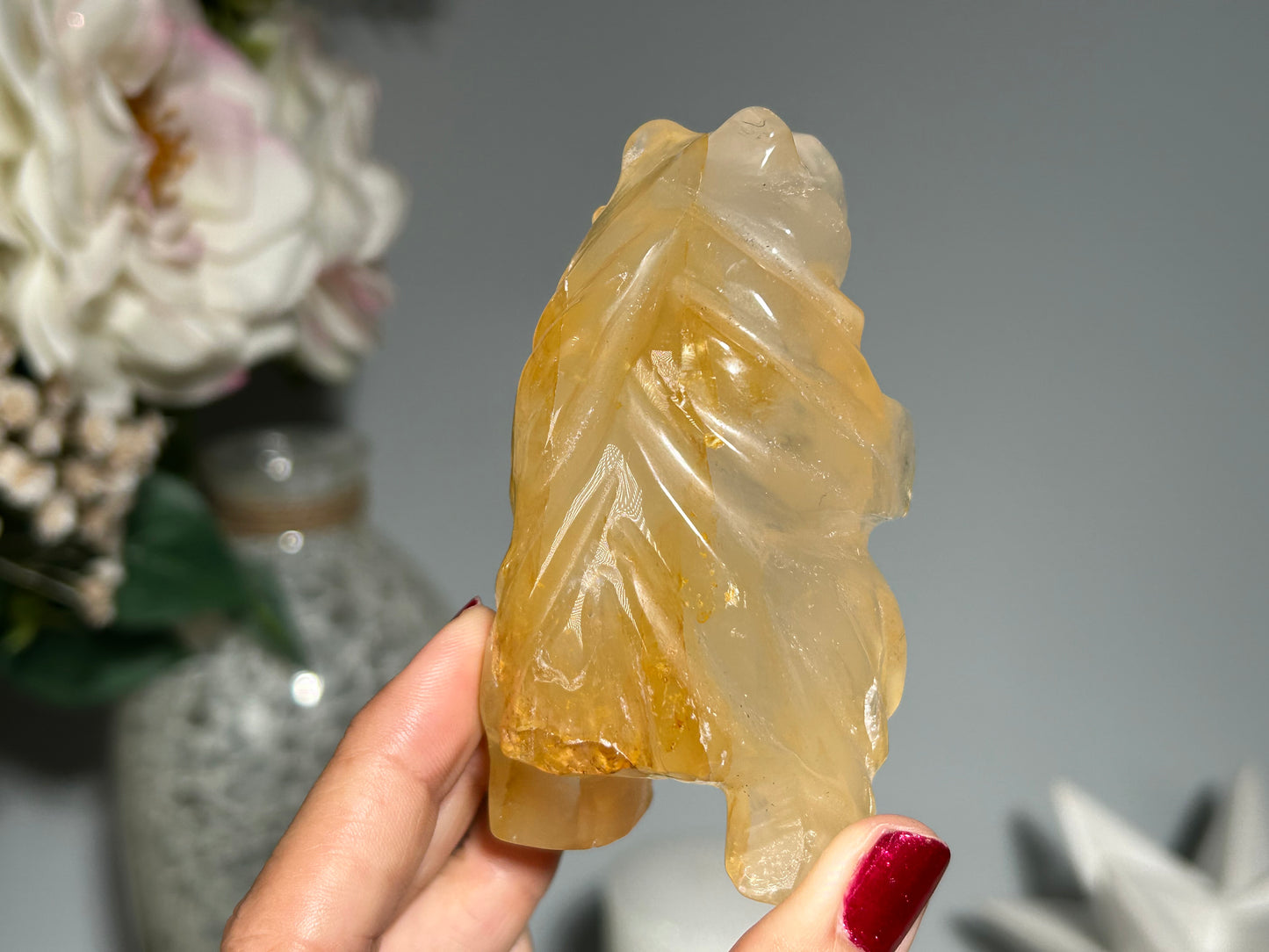 Yellow Hematoid Quartz Bear (3.5", 89mm)