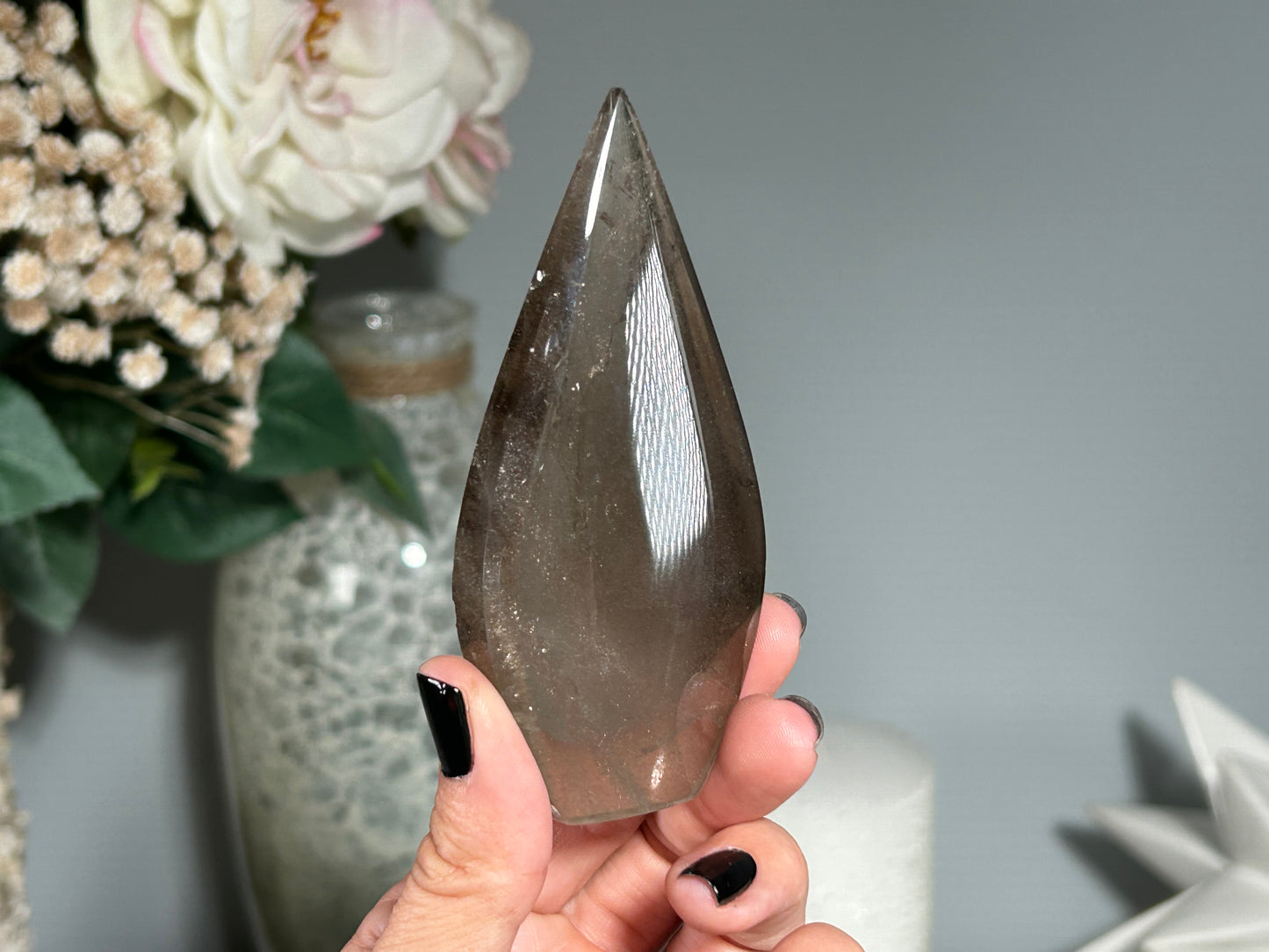 Smoky Quartz Flame (3.8", 97mm)