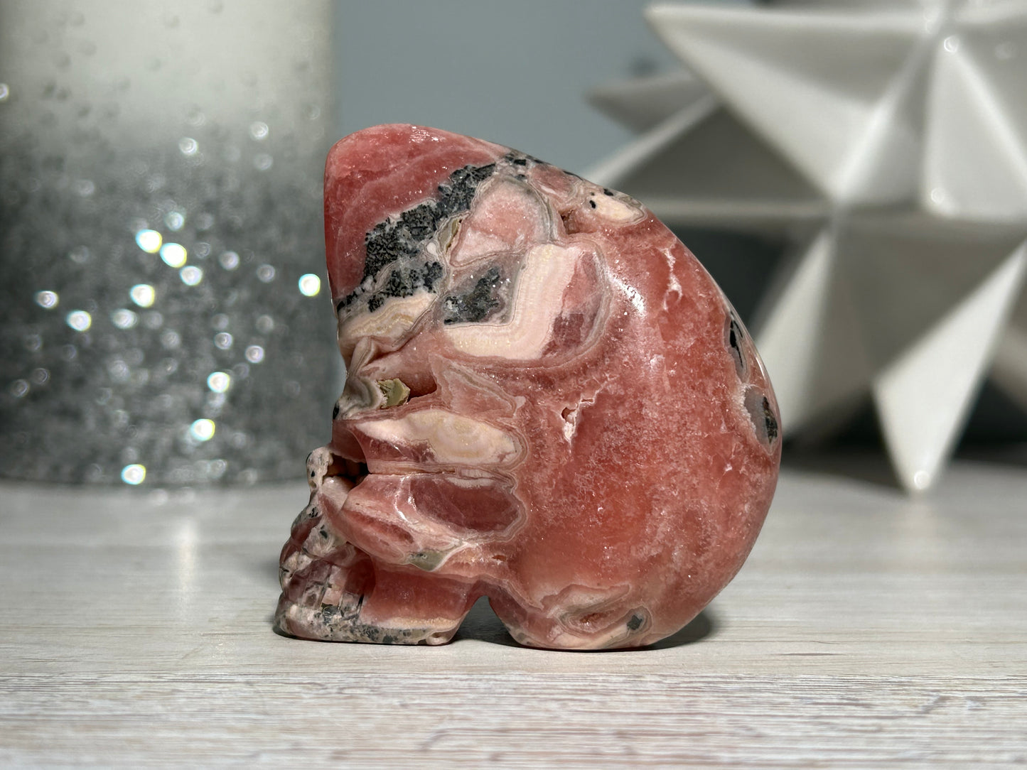 Rhodochrosite Skull (2.25", 58mm)