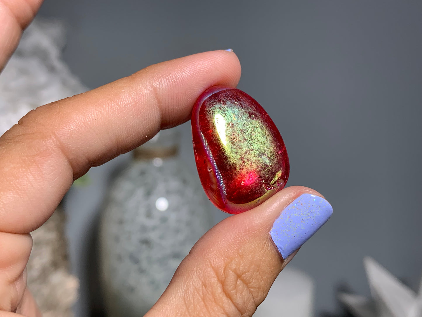 Tumbled Red Aura Quartz