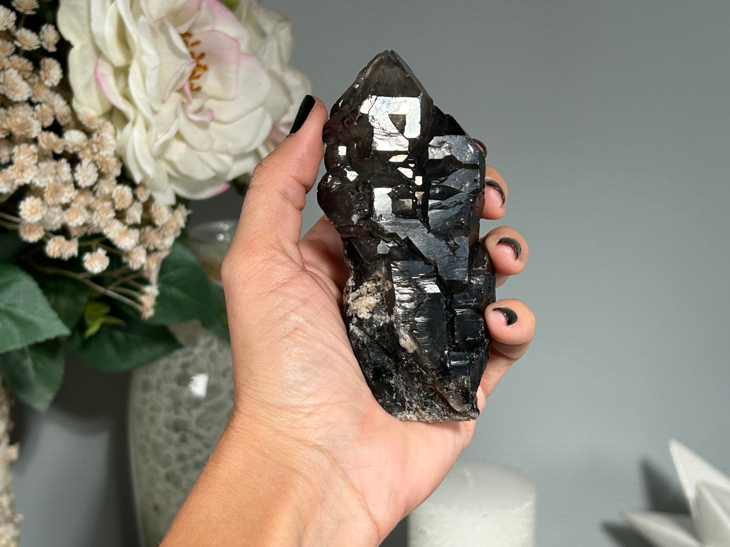 Smoky Elestial Quartz (4.3", 109mm)